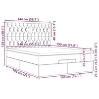 Ottoman bed met matrassen 140x190cm fluweel donkergrijs - thumbnail