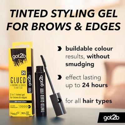 Schwarzkopf Got2b Glued 2-in-1 Brows & Edges Zwart Schwarzkopf Got2b Glued 2-in-1 Brows & Edges Zwart