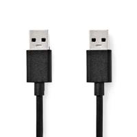 USB-Kabel | USB 3.2 Gen 1 | USB-A Male | USB-A Male | 5 Gbps | Vernikkeld | 1.00 m | Rond | PVC | Zw - thumbnail