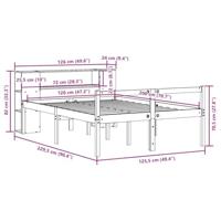 Bed met boekenkast zonder matras massief grenenhout 120x200 cm - thumbnail