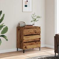 Dressoir 60x35x70 cm bewerkt hout oud houtkleurig - thumbnail