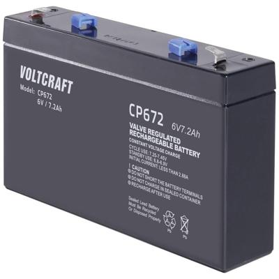 VOLTCRAFT CE6V/7Ah Loodaccu 6 V 7.2 Ah Loodvlies (AGM) (b x h x d) 151 x 100 x 34 mm Kabelschoen 4.8 mm Onderhoudsvrij