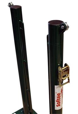 SET OF 2 FIXED TENNIS POSTS Ø 80MM WITH BASE FOR SCREWING