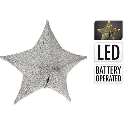 Kerstster 50 Cm 30 Led Stof Zilver Kerstster 50 Cm 30 Led Stof Zilver