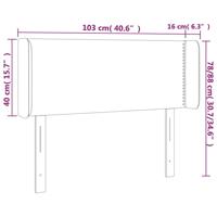 Hoofdbord met randen 103x16x78/88 cm kunstleer wit - thumbnail