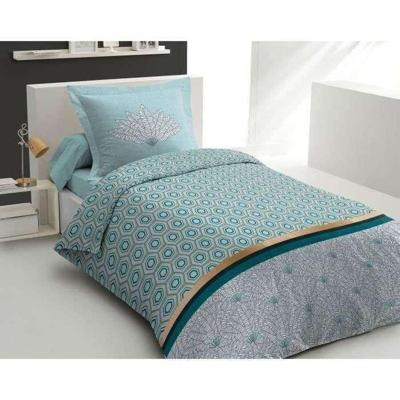 Dekbedset 140x200 cm HOME LINGE PASSION LOUXOR: Dekbedovertrek + 1 kussensloop - 100% Katoen, draaddichtheid 57 - Smaragdgroen