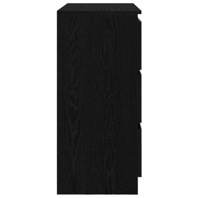Dressoir 80x35x76 cm spaanplaat zwart eikenkleurig