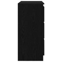 Dressoir 80x35x76 cm spaanplaat zwart eikenkleurig - thumbnail