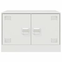 Salontafel 67x50x44 cm staal wit - thumbnail