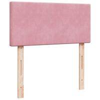 Ottoman bed met matras 90x190cm fluweel roze - thumbnail