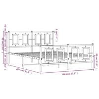 Bedframe met hoofd- en voeteneinde metaal wit 140x200 cm - thumbnail