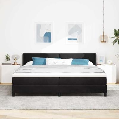Boxspringbed met Matras Zwart 100x200 cm Fluweel Zwart
