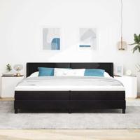 Boxspringbed met Matras Zwart 100x200 cm Fluweel Zwart - thumbnail