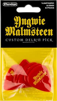 Dunlop YJMP02RD Yngwie Malmsteen Custom Delrin Pick Red 2.0 mm plectrumset (6 stuks)