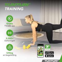 Tunturi NBR Yogamat met Draagtas | Fitness mat Extra dik & zacht | Anti slip | 180x60x1.5cm | Incl Trainingsapp | Grijs - thumbnail