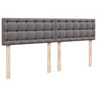 Boxspring met matras kunstleer grijs 200x200 cm - thumbnail