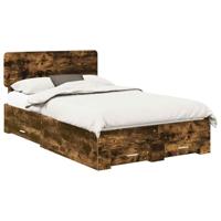 Bedframe met hoofdeinde Gerookt eiken 120 x 200 cm Bewerkt hout - thumbnail