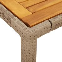 7-delige Tuinset met kussens poly rattan en acaciahout beige - thumbnail