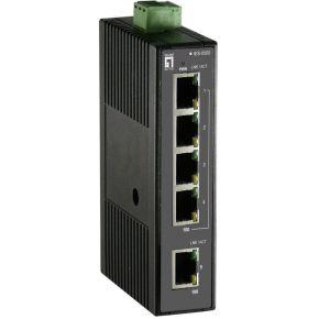 LevelOne ies-0500 fast ethernet unmanaged switch [5x 10/100mbps rj45, qos, ip30, din-rail]
