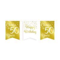 Paperdreams Vlaggetjesslinger goud/wit - 50 - thumbnail