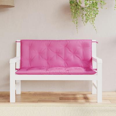 VidaXL Tuinbankkussens 2 st 120x50x7 cm stof roze