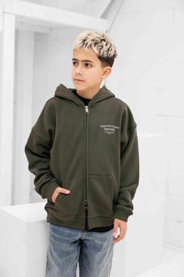 Croyez Fraternité Zip Hoodie Kids Donkergroen - Maat 128 - Kleur: Donkergroen | Soccerfanshop