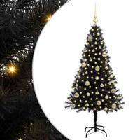 VidaXL Kerstboom met 150 led met standaard zwart 150 cm pvc - thumbnail