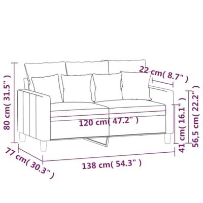 Tweezitsbank 120 cm fluweel bruin