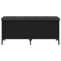 Opbergbankje 102x42x45 cm bewerkt hout zwart - thumbnail