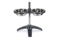 Standaard met 2 rvs hondenvoerbakken Orino grijs - thumbnail