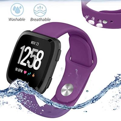 Fitbit Versa 1 / 2 & Lite siliconen bandje - Maat: Large - Donkerpaars