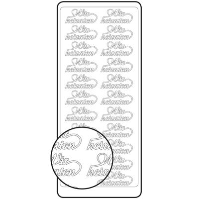 Vaessen Creative • sticker 10x23cm 10pcs goud wir heiraten