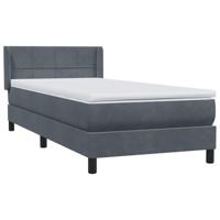 Boxspring met matras fluweel donkergrijs 100x210 cm - thumbnail