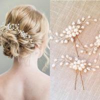 2st Festival bruiloft accessoires bruids haar Stick Floral haarspeld prachtige hoofdtooi Plait Hair Clip Vine haaraccessoires - thumbnail