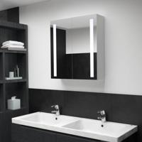 Badkamerkast met spiegel en LED 60x14x62 cm - thumbnail