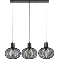 Moderne LED Hanglamp 3-Lichts Rechthoek Mat Zwart Metaal E27 - thumbnail
