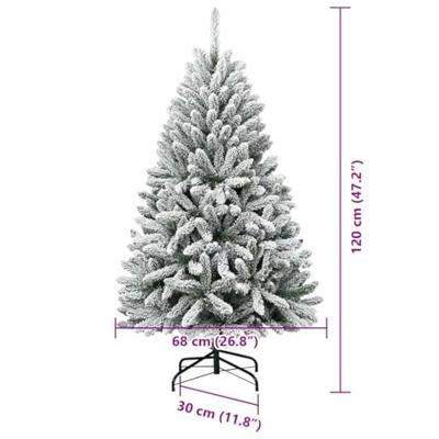 Kunstkerstboom met 150 LED Groen en Wit 120 cm PVC en Metaal