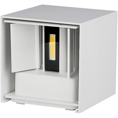 Moderne Vierkante LED Tuin Wandlamp 6W 4000K Mat Wit Aluminium