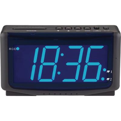 Zendergestuurde LED-wekker met blauw display