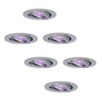 Set van 6 Jose smart inbouwspots - Wifi + Bluetooth - RGBWW - GU10 - Kantelbaar - Google Home, Amazon Alexa en Siri - IP20 voor binnen - RVS - thumbnail