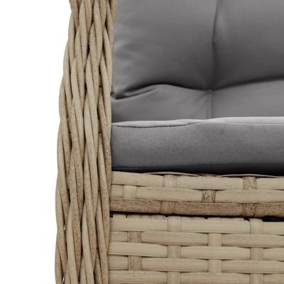 3-delige Tuinset met kussens poly rattan beige - thumbnail