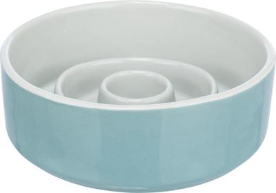 Trixie voerbak slowfeeding keramiek grijs / blauw