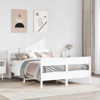 Bedframe zonder matras massief grenenhout wit 120x190 cm - thumbnail