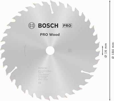 Bosch Accessoires Cirkelzaagblad Optiline Wood 184 x 16 x 2,6 mm, 36 1st - 2608640818