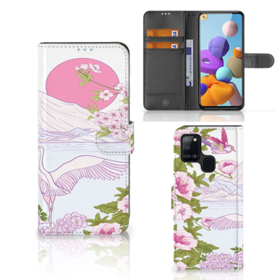 Samsung Galaxy A21s | Telefoonhoesje | Met pasjeshouder | Bird Standing