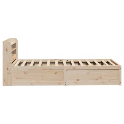 Bedframe met hoofdbord massief grenenhout 90x190 cm