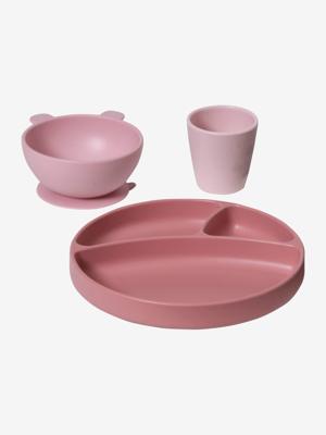 Maaltijdkoffer van silicone set oudroze Maaltijdkoffer van silicone set oudroze