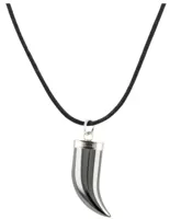 Edelstenen Tand Hanger Hematiet - 4 cm - thumbnail