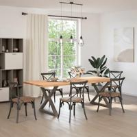 Eettafelpoten 2 st 90x(72-73,3) cm staal naturel - thumbnail