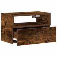 Nachtkastjes 2 st wandgemonteerd 45x26x28,5 cm gerookt eiken - thumbnail